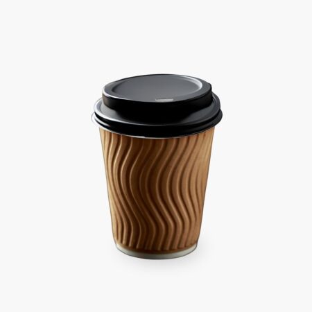 12oz Kraft Ripple Wall Disposable Hot Cup With Lid  (50's)