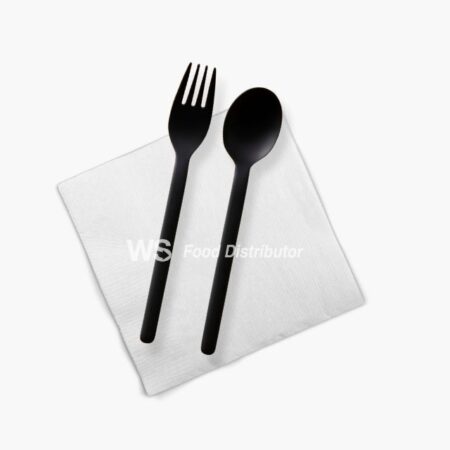 Cutlery Set 6.5" (Plastic Spoon + Fork + Pocket Tissue 2 ply)